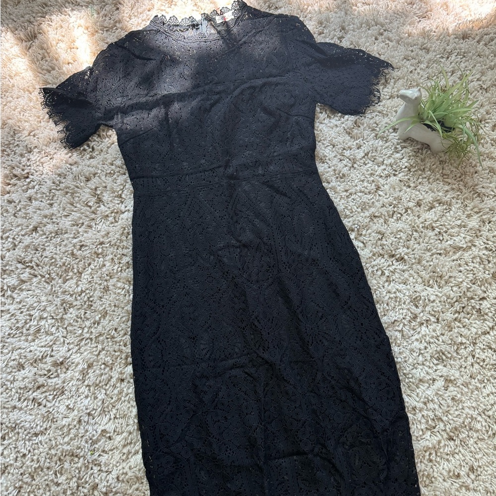 Roxberi black mesh sexy sleek elegant evening going out event dress.